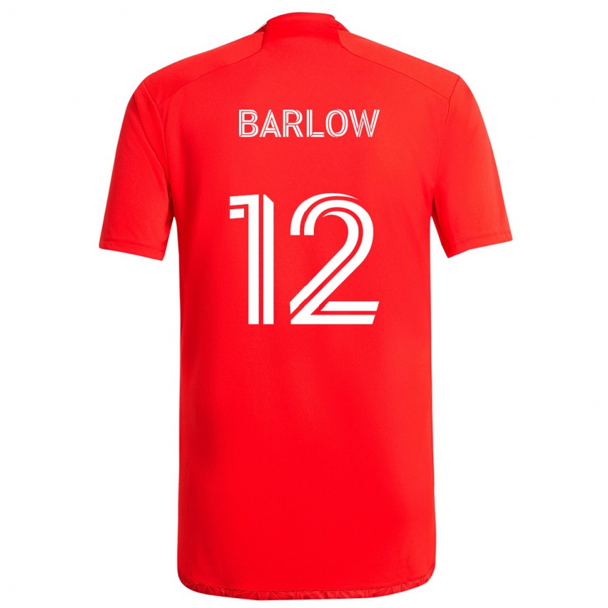 Men Football Tom Barlow #12 Red White Home Jersey 2024/25 T-Shirt Uk