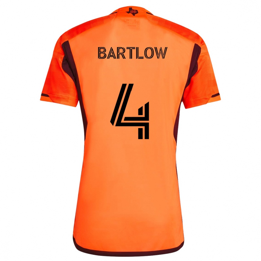 Men Football Ethan Bartlow #4 Orange Black Home Jersey 2024/25 T-Shirt Uk