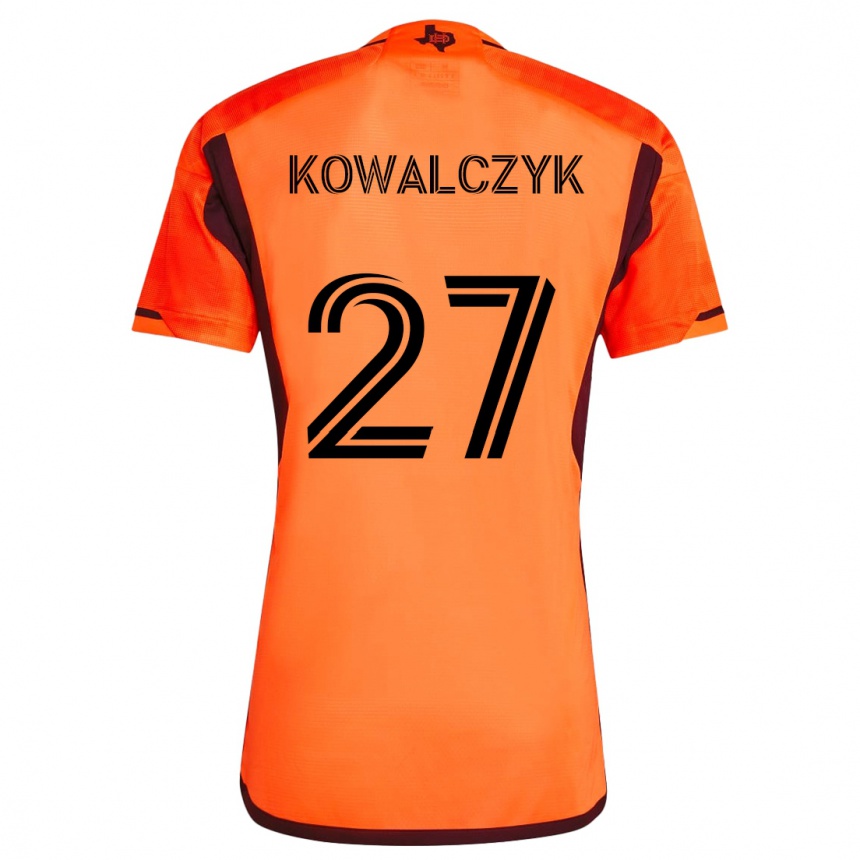 Men Football Sebastian Kowalczyk #27 Orange Black Home Jersey 2024/25 T-Shirt Uk