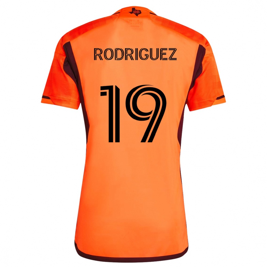 Men Football Sebastian Rodriguez #19 Orange Black Home Jersey 2024/25 T-Shirt Uk