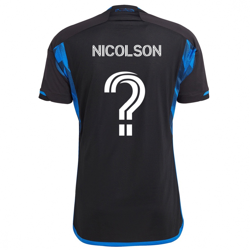 Men Football John Nicolson #0 Blue Black Home Jersey 2024/25 T-Shirt Uk