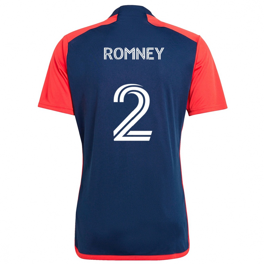 Men Football Dave Romney #2 Blue Red Home Jersey 2024/25 T-Shirt Uk