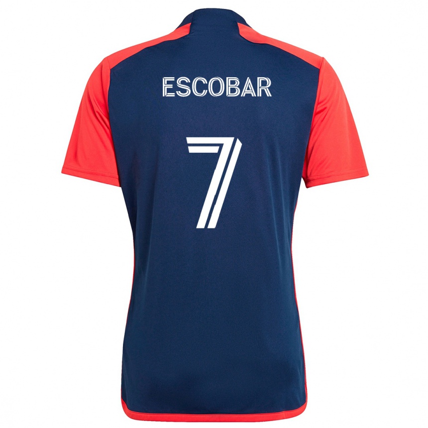 Men Football Olger Escobar #7 Blue Red Home Jersey 2024/25 T-Shirt Uk