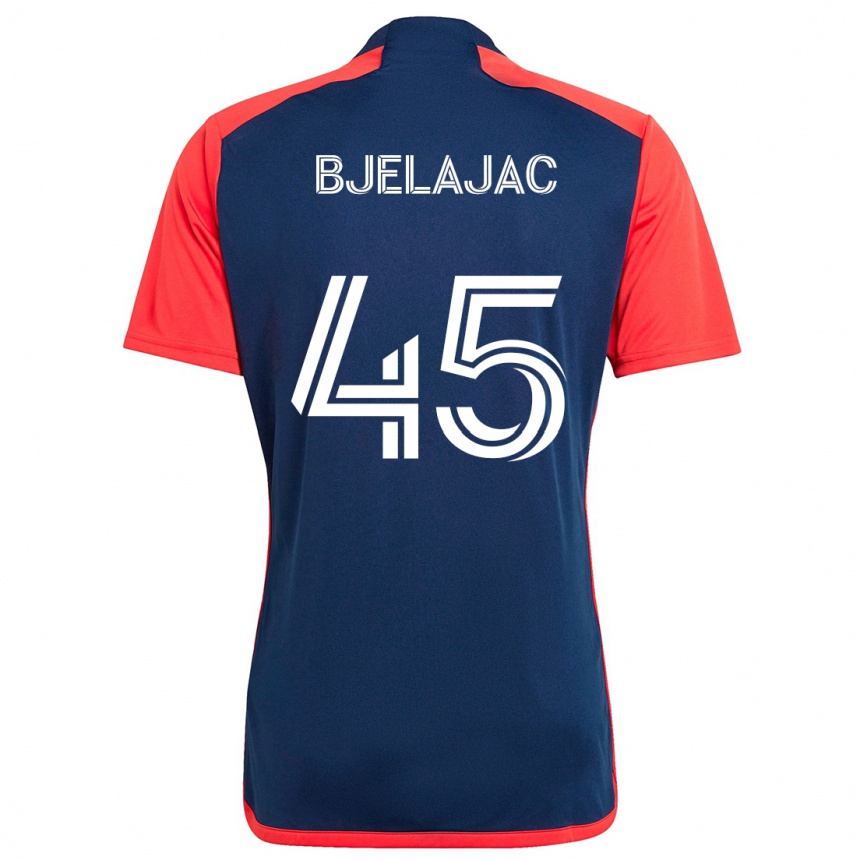 Men Football Andrej Bjelajac #45 Blue Red Home Jersey 2024/25 T-Shirt Uk