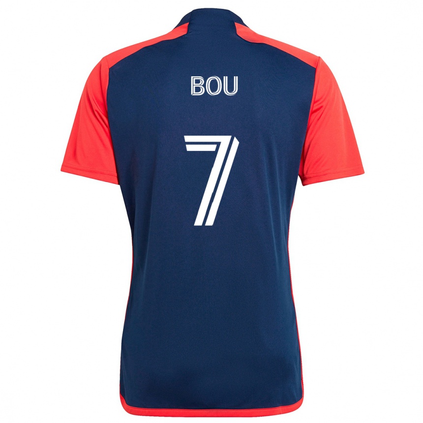 Men Football Gustavo Bou #7 Blue Red Home Jersey 2024/25 T-Shirt Uk