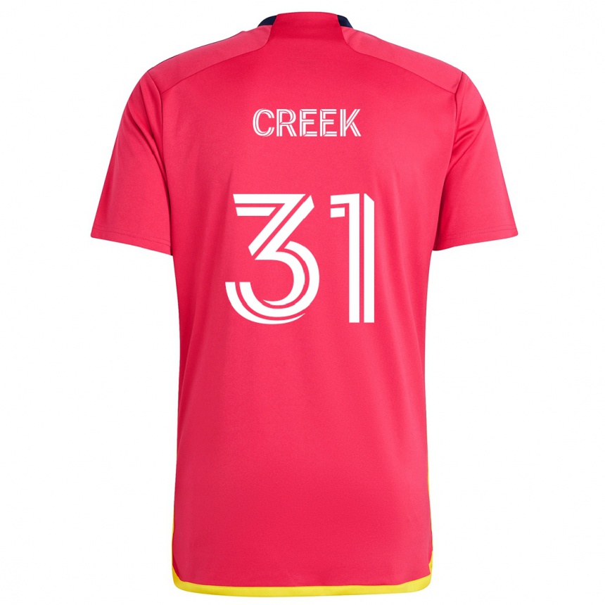 Men Football Michael Creek #31 Red Blue Home Jersey 2024/25 T-Shirt Uk