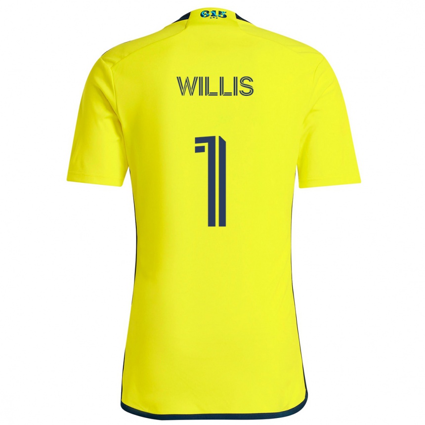 Men Football Joe Willis #1 Yellow Blue Home Jersey 2024/25 T-Shirt Uk