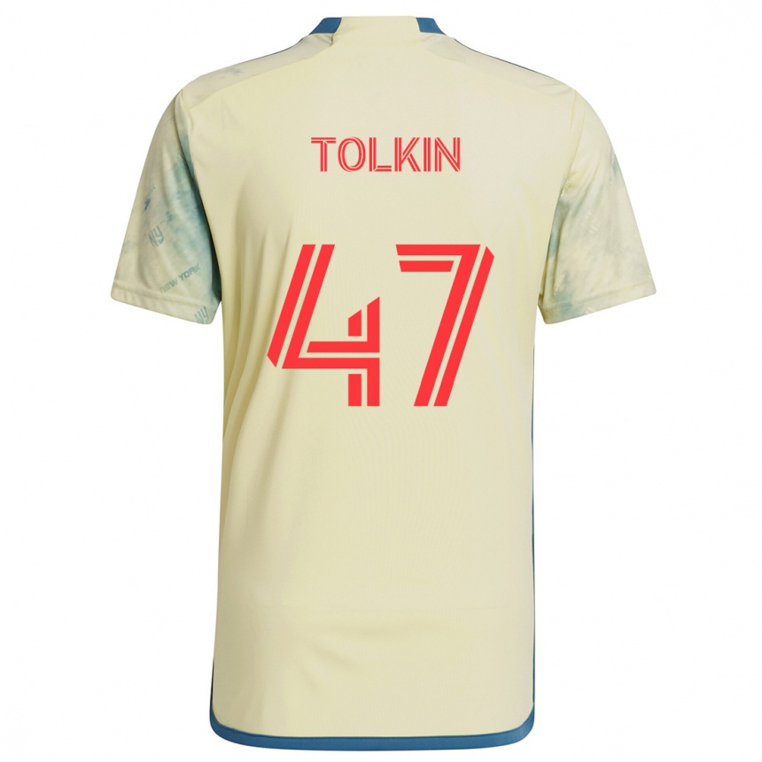 Men Football John Tolkin #47 Yellow Red Blue Home Jersey 2024/25 T-Shirt Uk