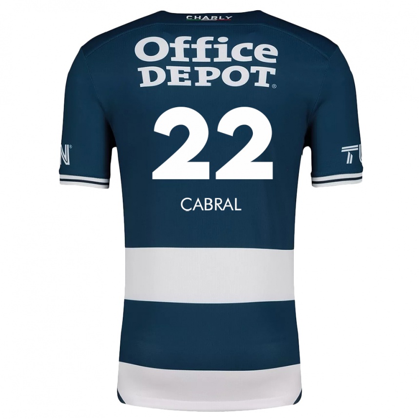 Men Football Gustavo Cabral #22 Blue White Home Jersey 2024/25 T-Shirt Uk