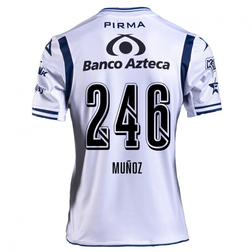 Men Football Zamier Muñoz #246 White Navy Blue Home Jersey 2024/25 T-Shirt Uk