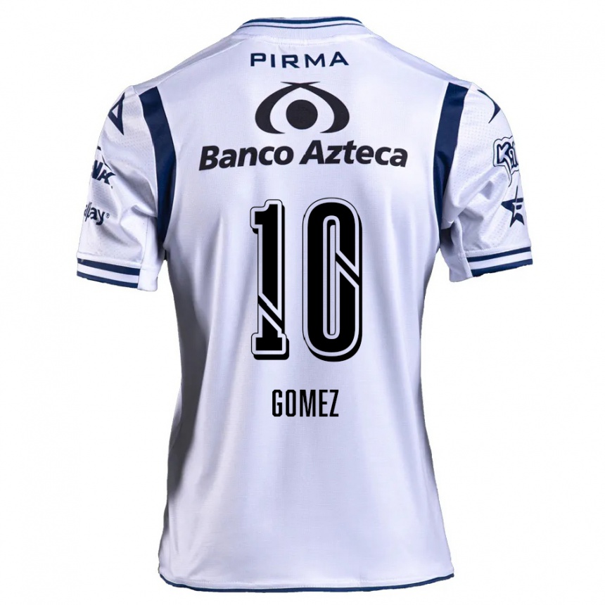 Men Football Savianna Gómez #10 White Navy Blue Home Jersey 2024/25 T-Shirt Uk