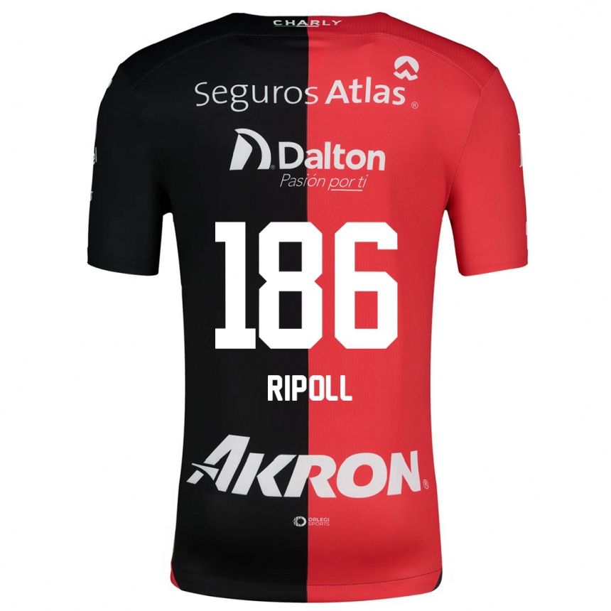 Men Football Alonso Ripoll #186 Red Black Home Jersey 2024/25 T-Shirt Uk