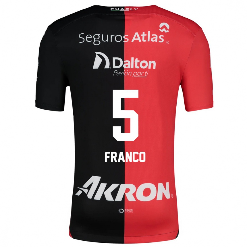 Men Football Alejandra Franco #5 Red Black Home Jersey 2024/25 T-Shirt Uk