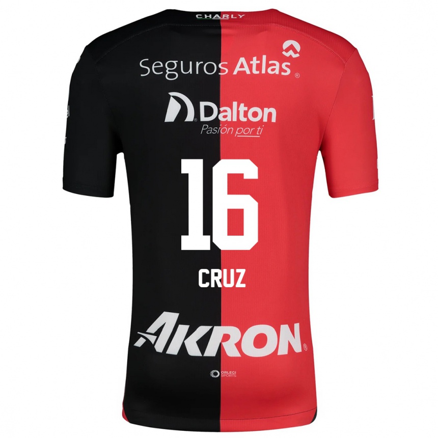 Men Football Daniela Cruz #16 Red Black Home Jersey 2024/25 T-Shirt Uk