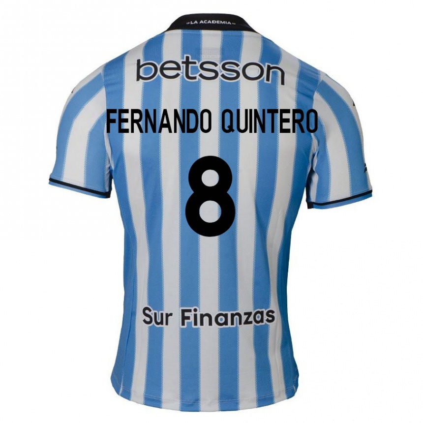 Men Football Juan Fernando Quintero #8 Blue White Black Home Jersey 2024/25 T-Shirt Uk