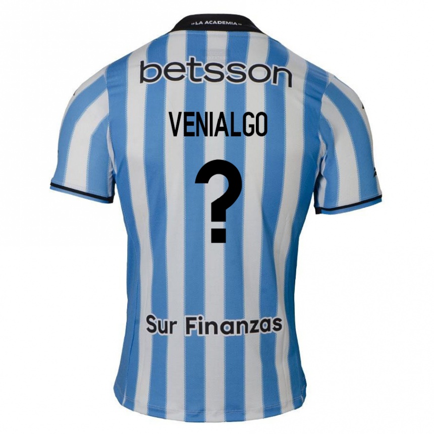 Men Football Ezequiel Venialgo #0 Blue White Black Home Jersey 2024/25 T-Shirt Uk