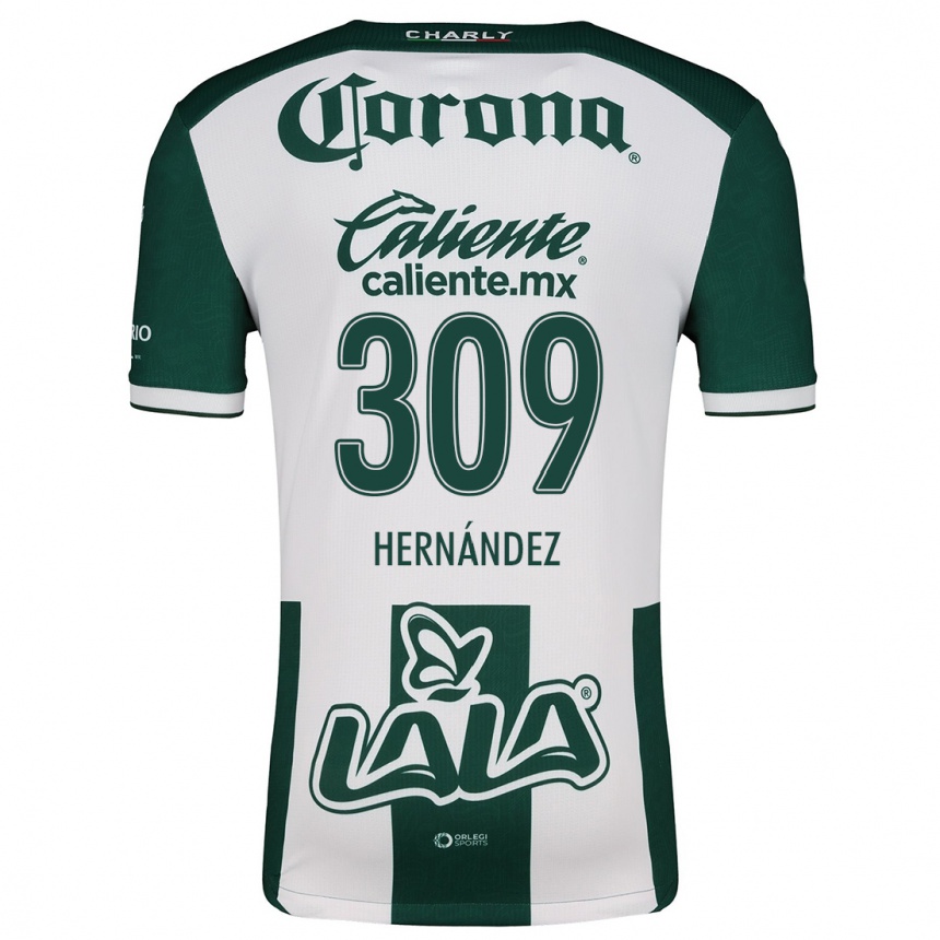 Men Football Julio Hernández #309 Green White Home Jersey 2024/25 T-Shirt Uk