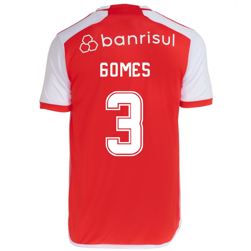 Men Football Igor Gomes #3 Red White Home Jersey 2024/25 T-Shirt Uk