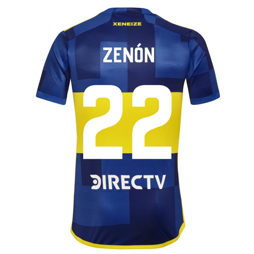 Men Football Kevin Zenón #22 Blue Yellow Home Jersey 2024/25 T-Shirt Uk