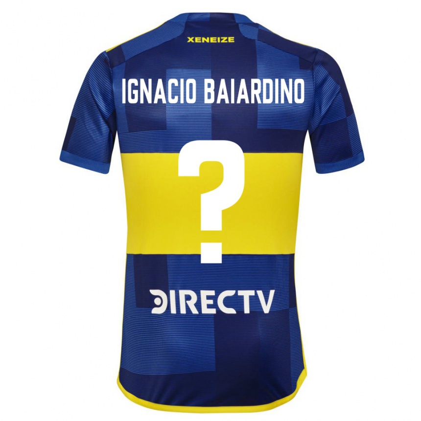 Men Football Juan Ignacio Baiardino #0 Blue Yellow Home Jersey 2024/25 T-Shirt Uk