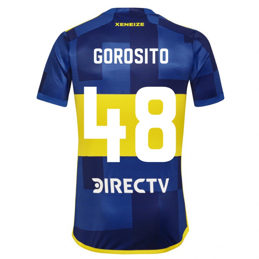 Men Football Dylan Gorosito #48 Blue Yellow Home Jersey 2024/25 T-Shirt Uk