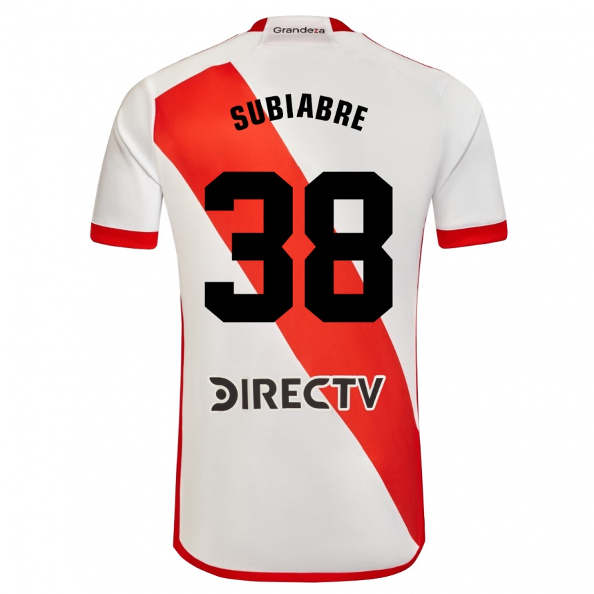 Men Football Ian Subiabre #38 White Red Home Jersey 2024/25 T-Shirt Uk