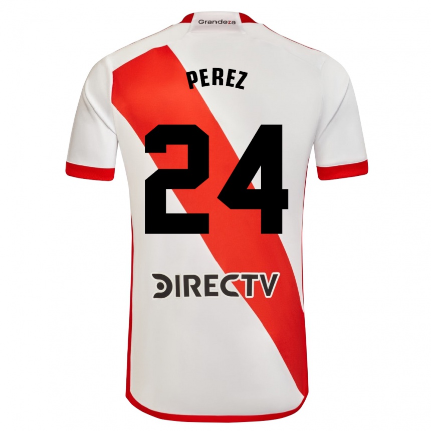 Men Football Enzo Pérez #24 White Red Home Jersey 2024/25 T-Shirt Uk