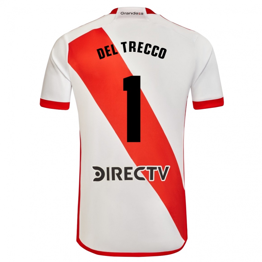 Men Football Martina Del Trecco #1 White Red Home Jersey 2024/25 T-Shirt Uk