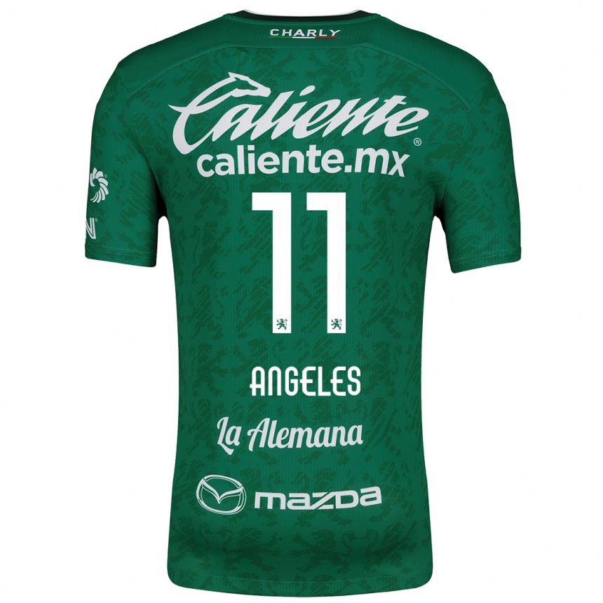 Men Football Lizbeth Ángeles #11 Green White Home Jersey 2024/25 T-Shirt Uk