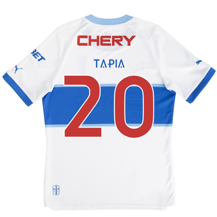 Men Football Gonzalo Tapia #20 White Blue Home Jersey 2024/25 T-Shirt Uk