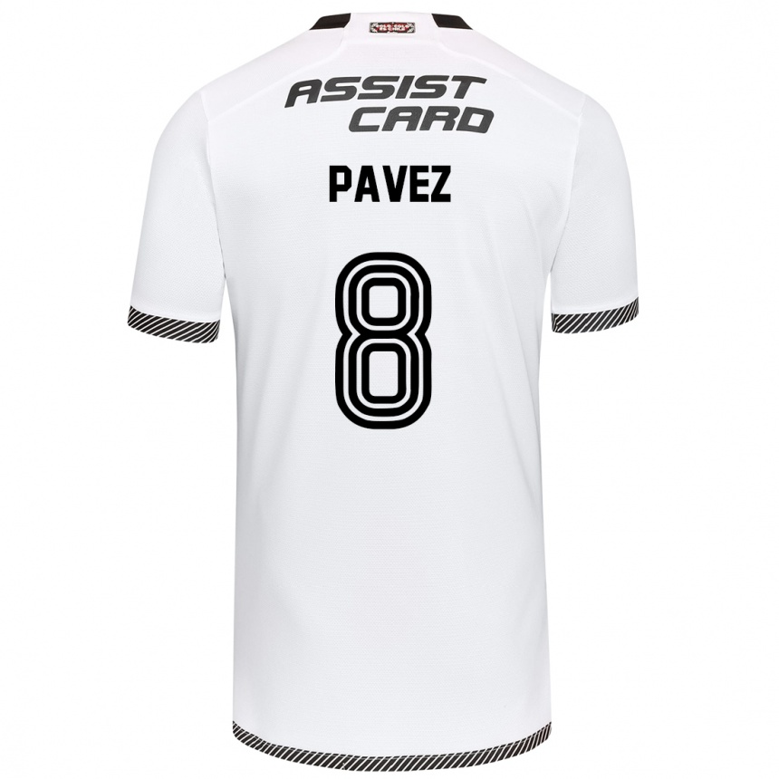 Men Football Esteban Pavez #8 White Black Home Jersey 2024/25 T-Shirt Uk