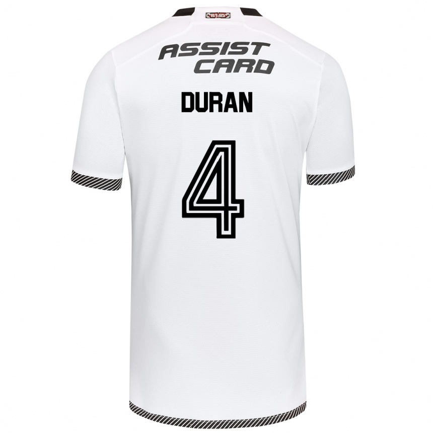 Men Football Elisa Durán #4 White Black Home Jersey 2024/25 T-Shirt Uk