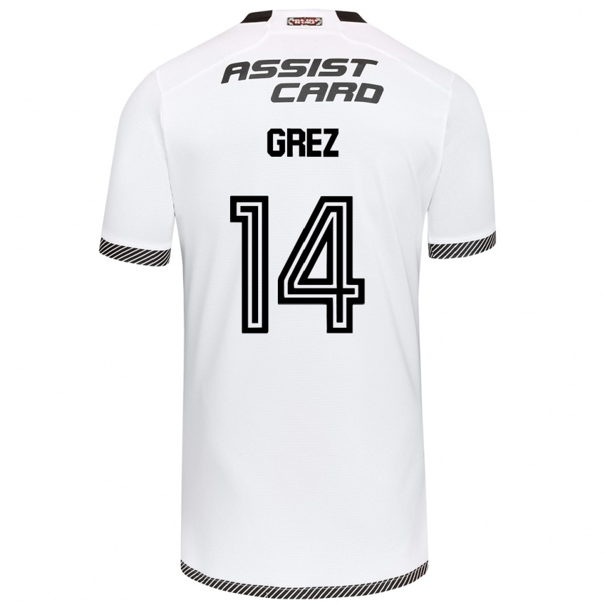 Men Football Javiera Grez #14 White Black Home Jersey 2024/25 T-Shirt Uk