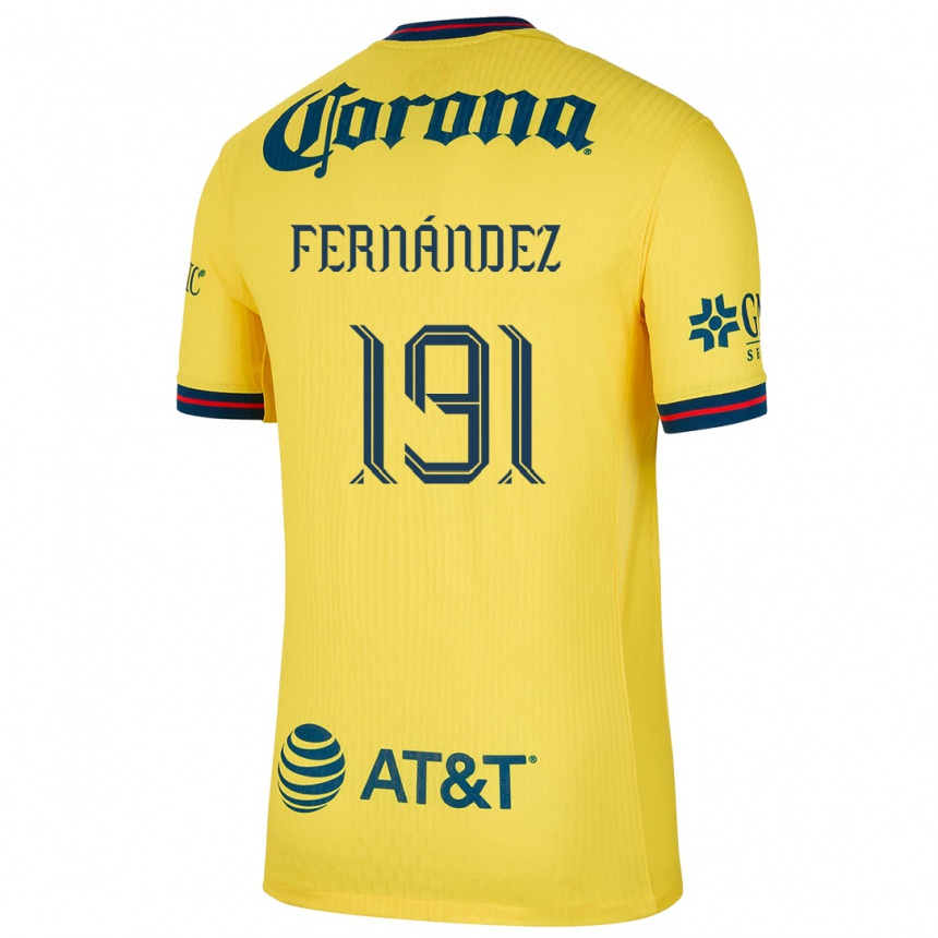 Men Football Adrián Fernández #191 Yellow Blue Home Jersey 2024/25 T-Shirt Uk