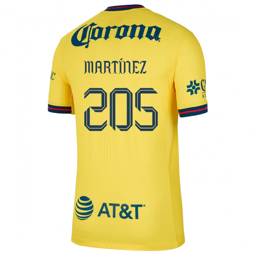 Men Football Sebastián Martínez #205 Yellow Blue Home Jersey 2024/25 T-Shirt Uk