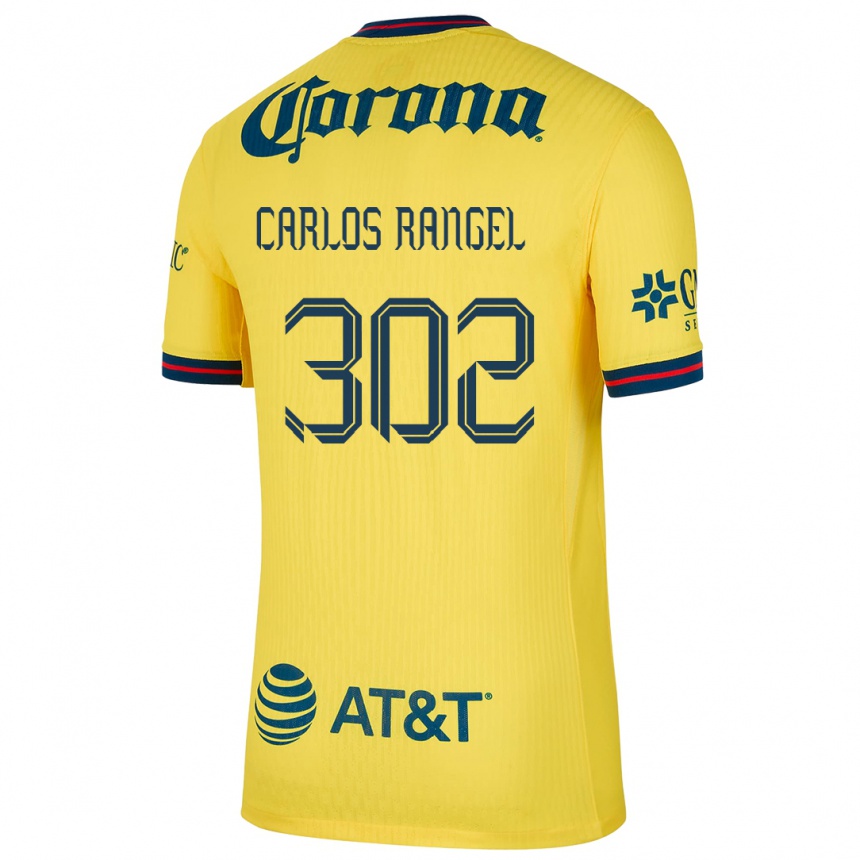 Men Football Juan Carlos Rangel #302 Yellow Blue Home Jersey 2024/25 T-Shirt Uk