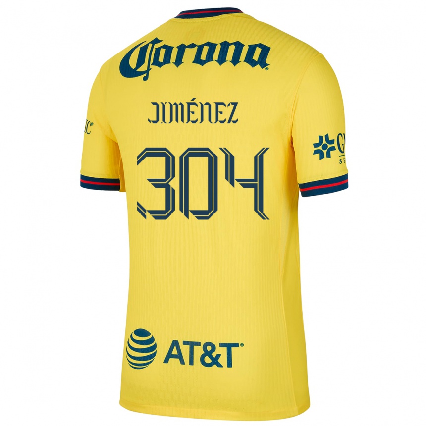 Men Football Derek Jiménez #304 Yellow Blue Home Jersey 2024/25 T-Shirt Uk