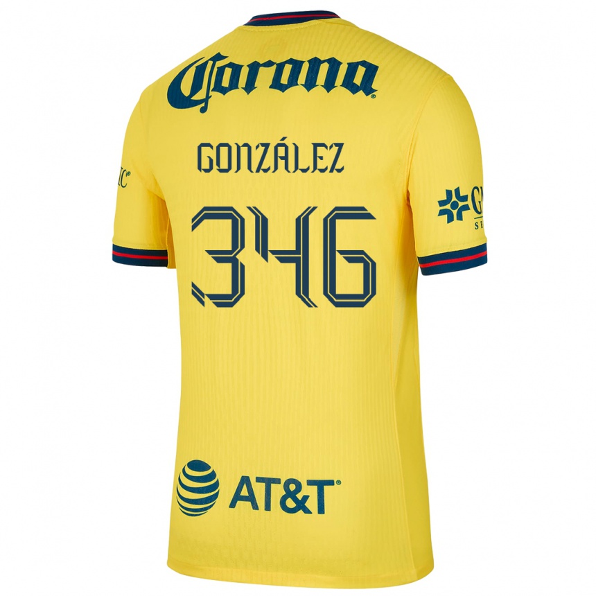 Men Football Ricardo González #346 Yellow Blue Home Jersey 2024/25 T-Shirt Uk