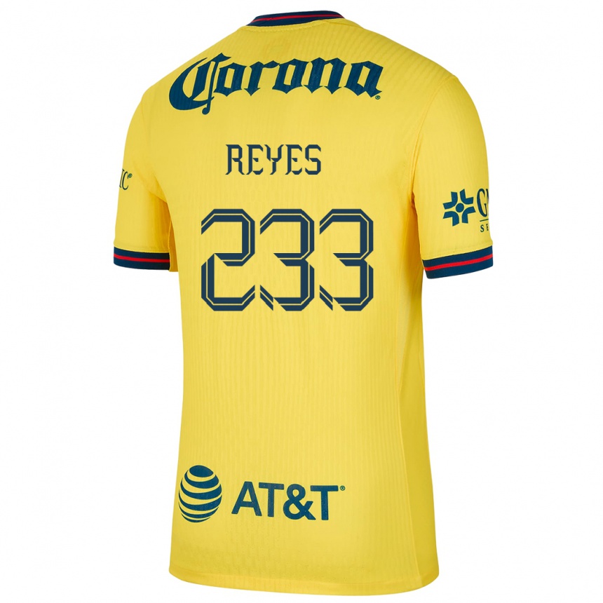 Men Football Andrés Reyes #233 Yellow Blue Home Jersey 2024/25 T-Shirt Uk