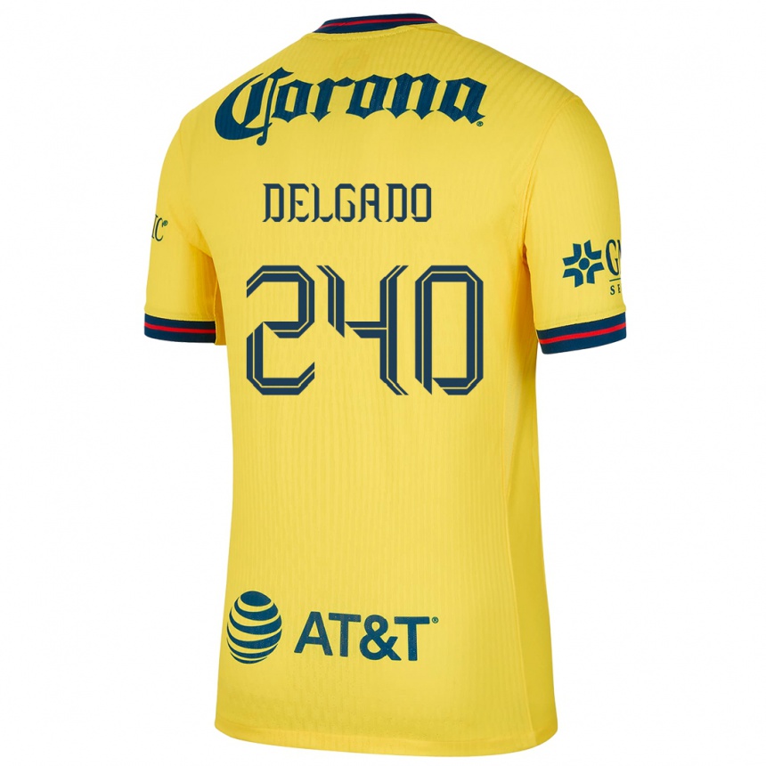 Men Football Gael Delgado #240 Yellow Blue Home Jersey 2024/25 T-Shirt Uk