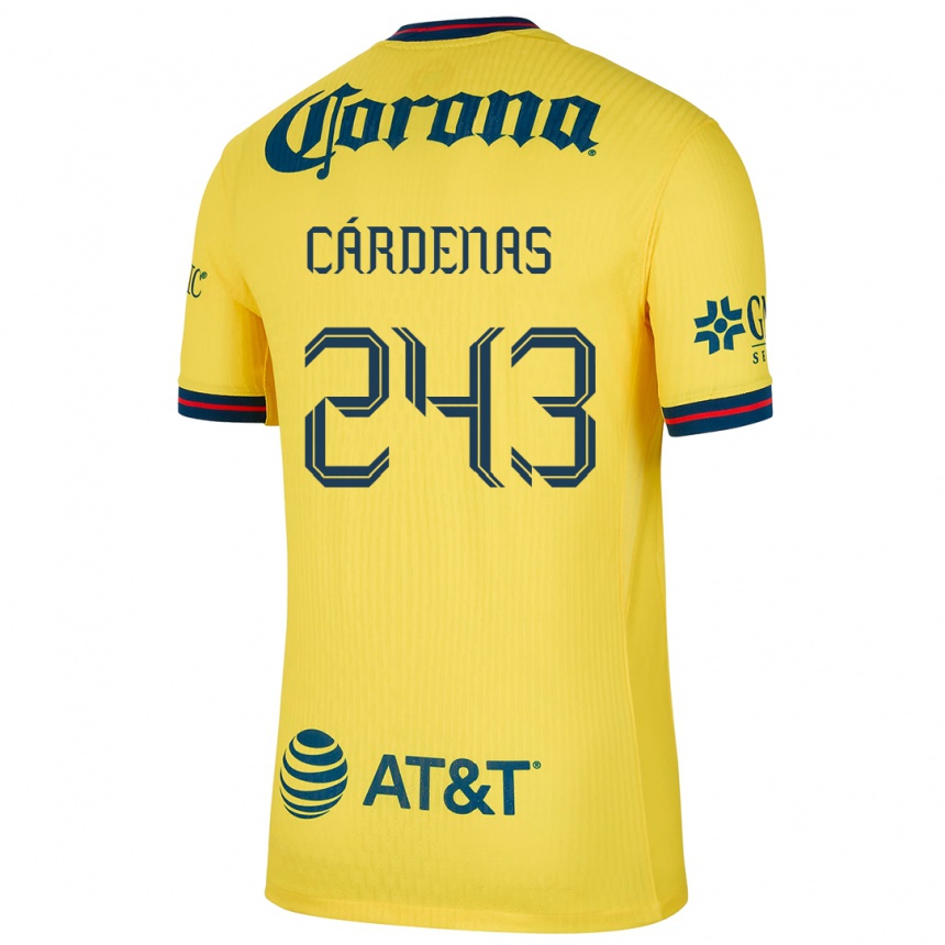 Men Football Alejandro Cárdenas #243 Yellow Blue Home Jersey 2024/25 T-Shirt Uk