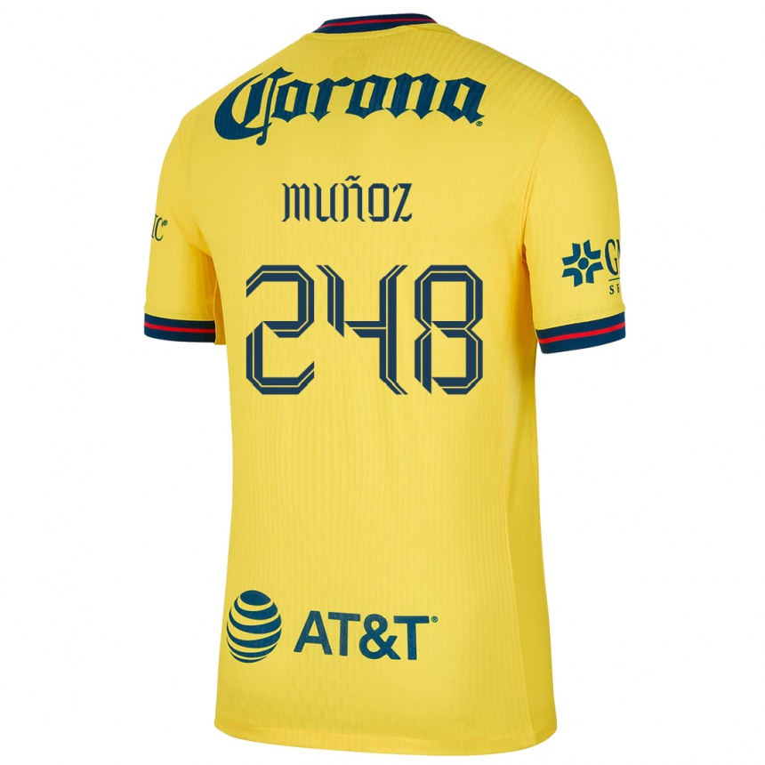 Men Football Diego Muñoz #248 Yellow Blue Home Jersey 2024/25 T-Shirt Uk