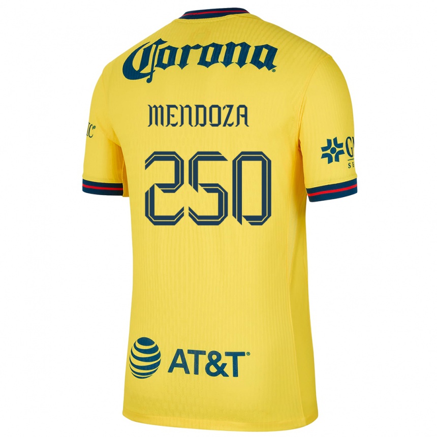 Men Football Luis Mendoza #250 Yellow Blue Home Jersey 2024/25 T-Shirt Uk