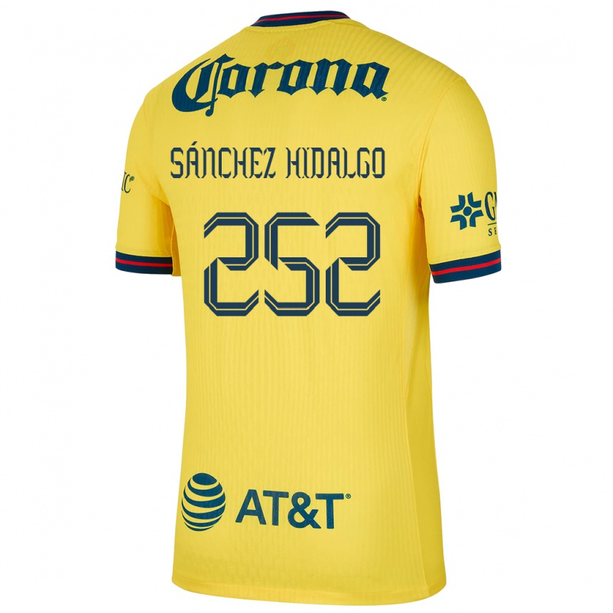 Men Football Horacio Sánchez Hidalgo #252 Yellow Blue Home Jersey 2024/25 T-Shirt Uk