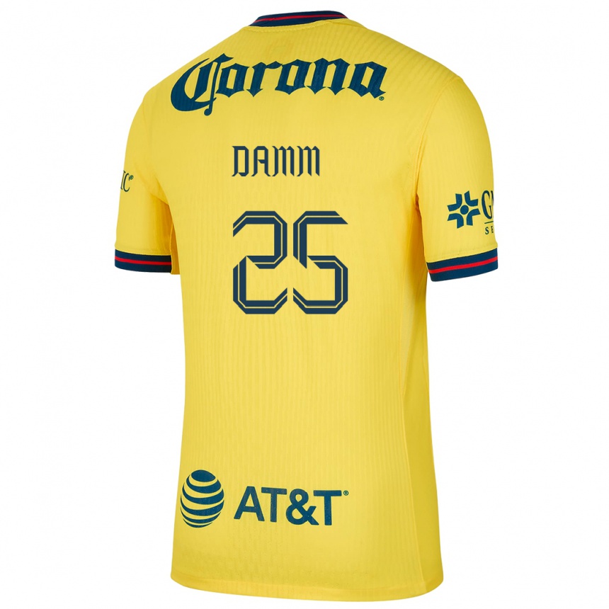 Men Football Jurgen Damm #25 Yellow Blue Home Jersey 2024/25 T-Shirt Uk