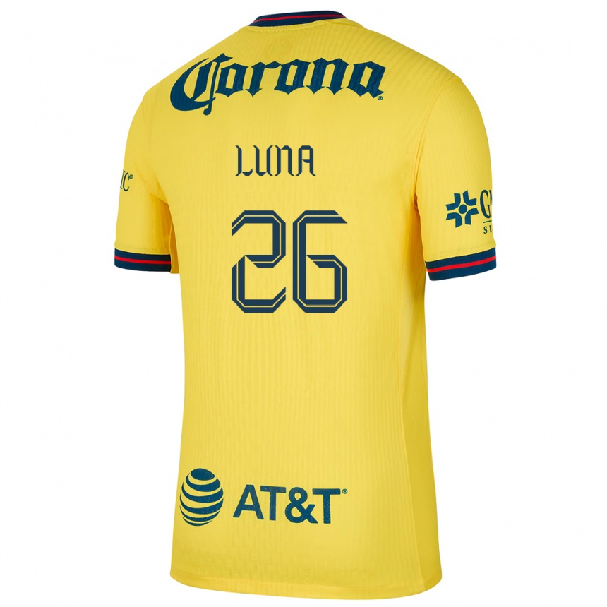 Men Football Karen Luna #26 Yellow Blue Home Jersey 2024/25 T-Shirt Uk