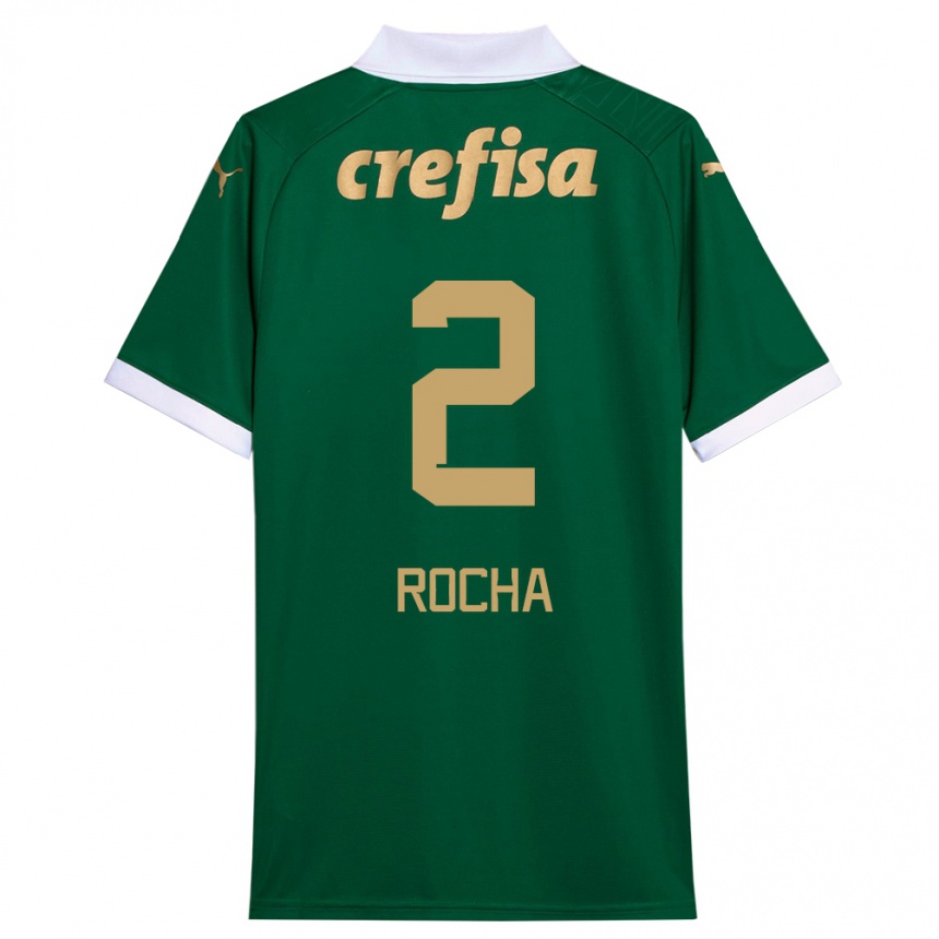 Men Football Marcos Rocha #2 Green White Home Jersey 2024/25 T-Shirt Uk