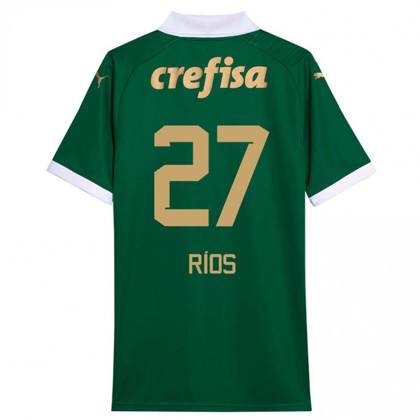 Men Football Richard Ríos #27 Green White Home Jersey 2024/25 T-Shirt Uk