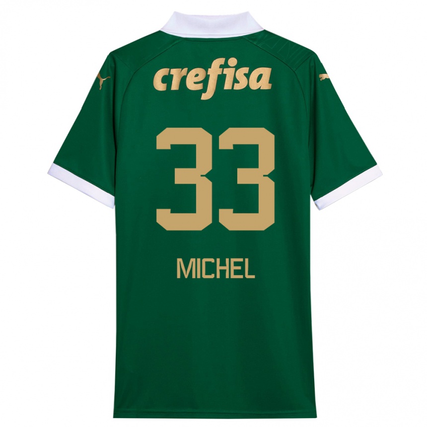 Men Football Michel #33 Green White Home Jersey 2024/25 T-Shirt Uk