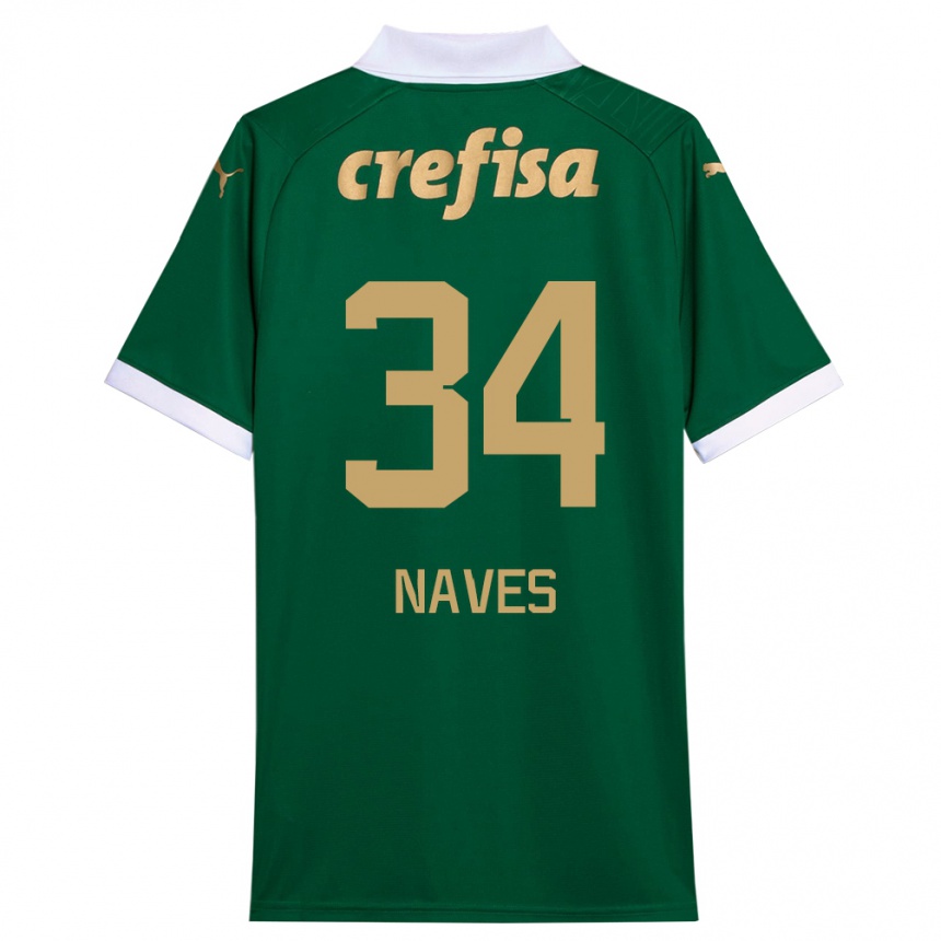 Men Football Naves #34 Green White Home Jersey 2024/25 T-Shirt Uk